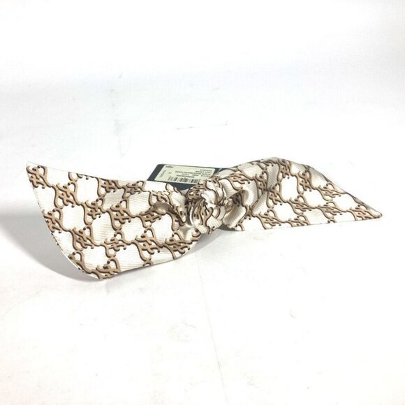 FENDI FXT114 Logo ribbon Hair clip hair accessories Barrette silk Beige - Picture 15 of 15